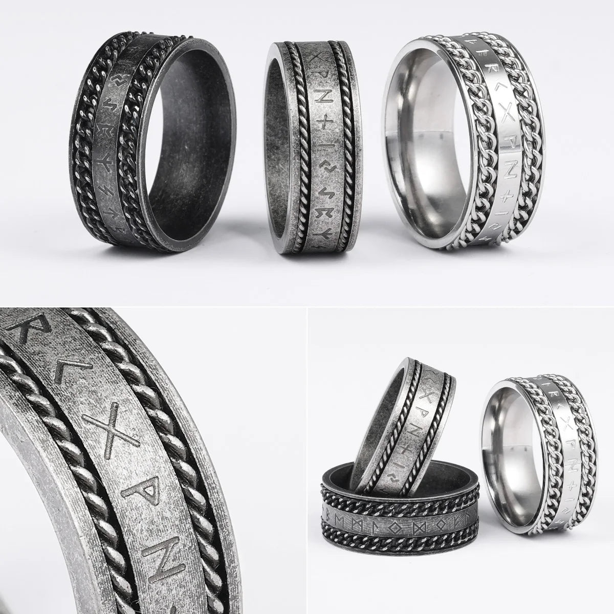 PENDRA Runes Nordic Boyfriend Steel Ring