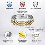 15MM Chunky Watch Band Bracelets for Men,19CM Magnetic Stainless Steel Links Wristband,Stylish Jewelry Gifts for Dad Husband Son