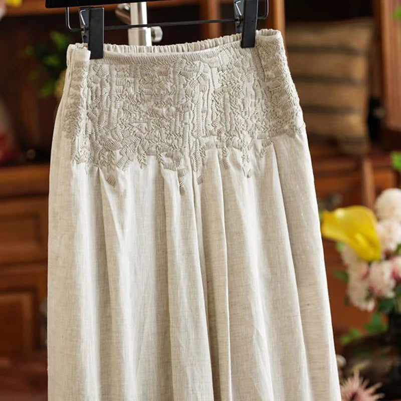 PENDRA Wide Leg Embroidered Pants