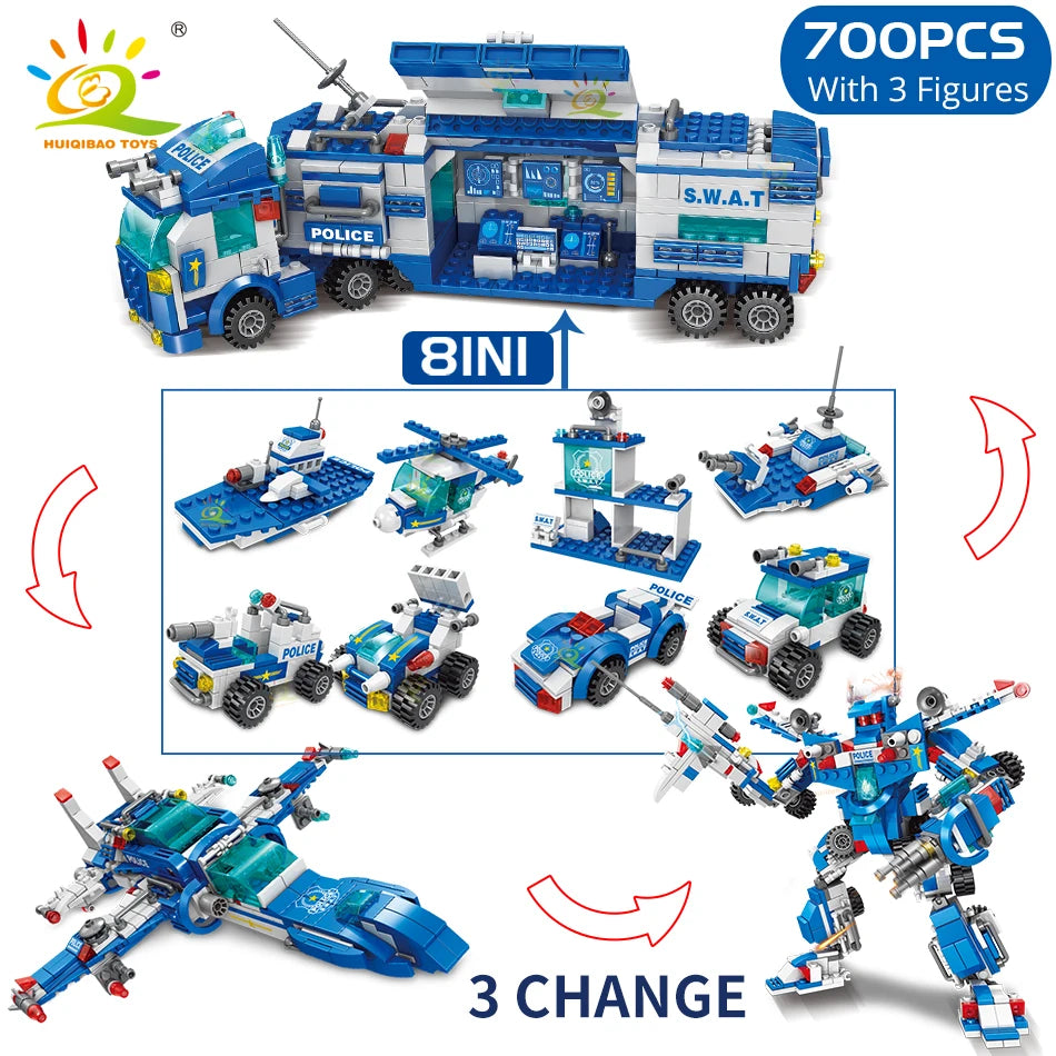 PENDRA 8in1 Police Command Building Set