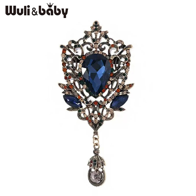 PENDRA Versailles Vintage Rhinestone Flower Brooch
