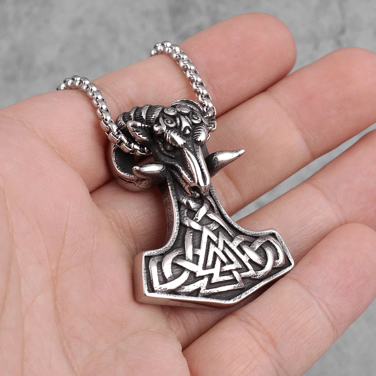 PENDRA Sheep Head Boyfriend Steel Necklace