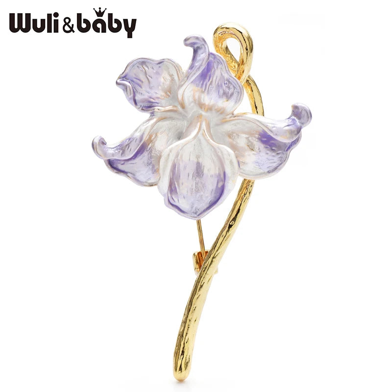 PENDRA Orchidelle Pretty Enamel Orchid Brooch