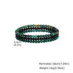 3pcs Green Natural Stone Beaded Bracelet for Men,5MM African Turquoise Stacked Elastic Bracelet,Trendy Male Jewelry Gift