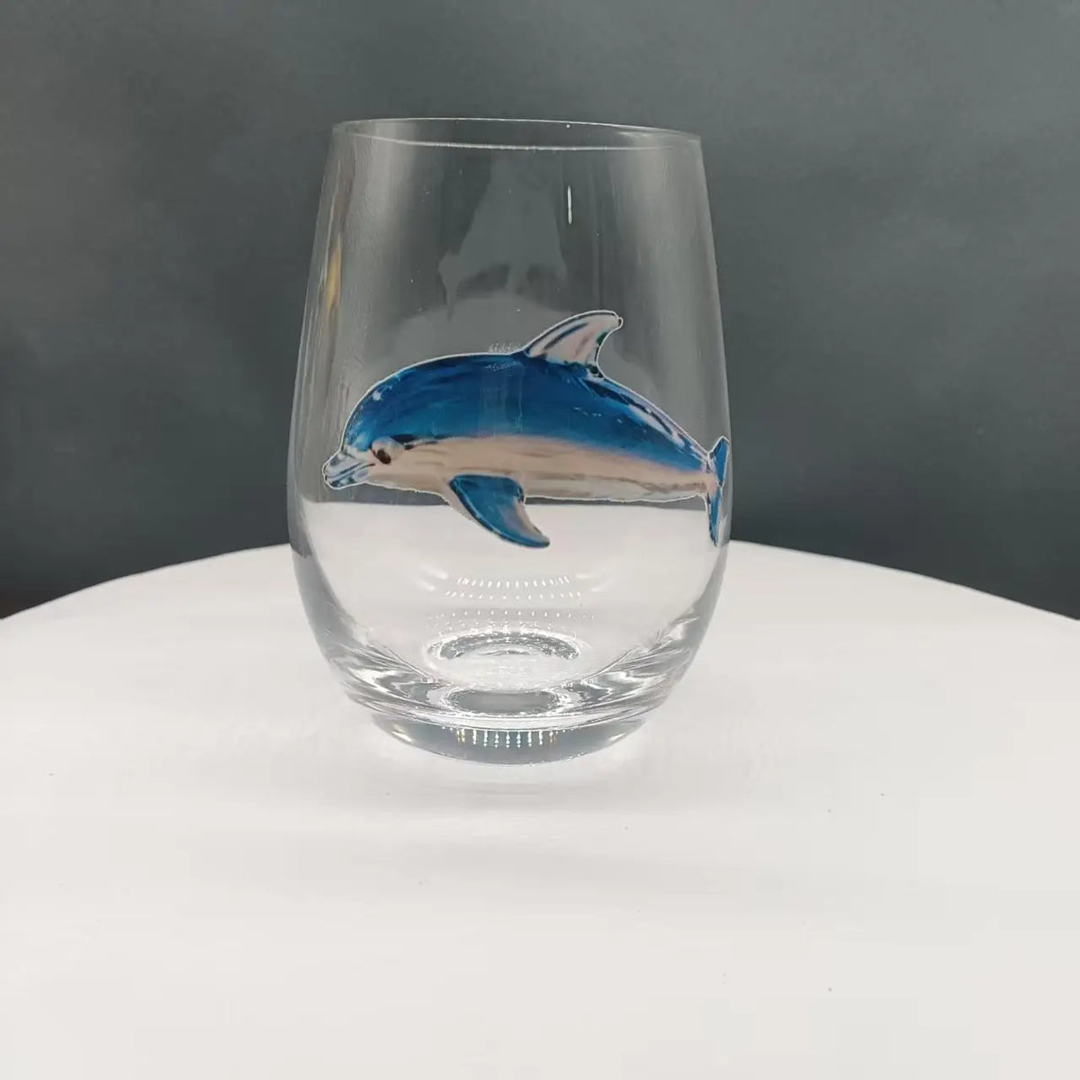 PENDRA Marine Life Red-Wine Glass with Decorative Print