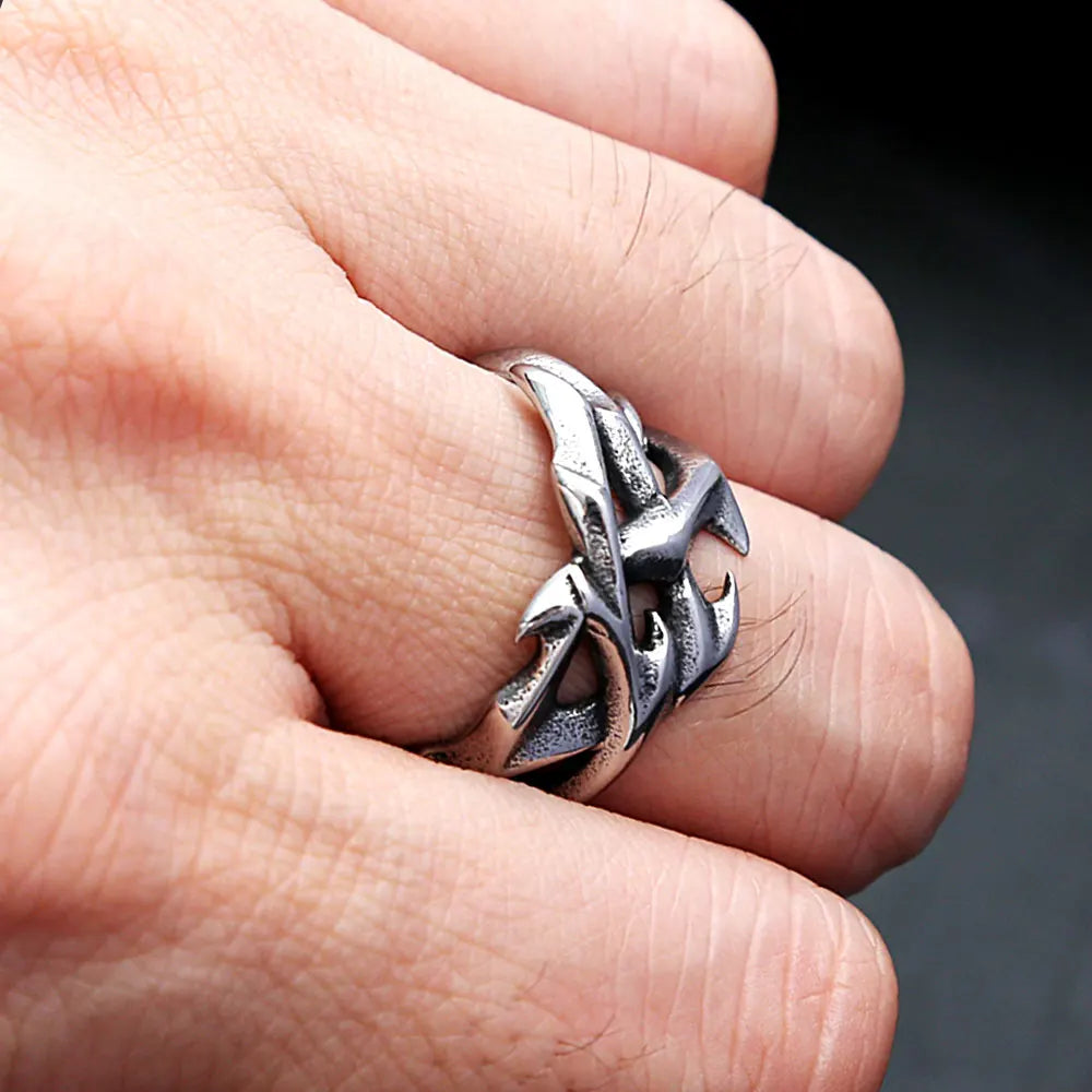 PENDRA Crownthorn Stainless Steel Crown of Thorns Ring