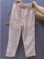 Lace hollowed out cropped pants women summer 2024 thin slim small foot Harlan pants loose and high waist versatile casual pants