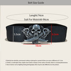 PENDRA Lunaaya Metal Black Metal Buckle Skull Corset Belt