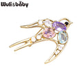 PENDRA Crystal Swallow Flying Bird Brooch