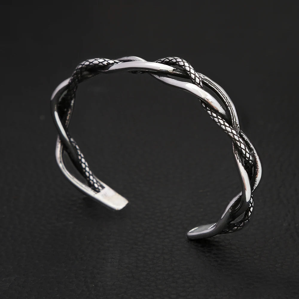 PENDRA Twistweave Stainless Steel Open Cuff Bracelet