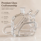 Novelty Glass Chainsaw Decanter for Whiskey Bourbon Spirits Decorative Liquor Bottle with Stopper
