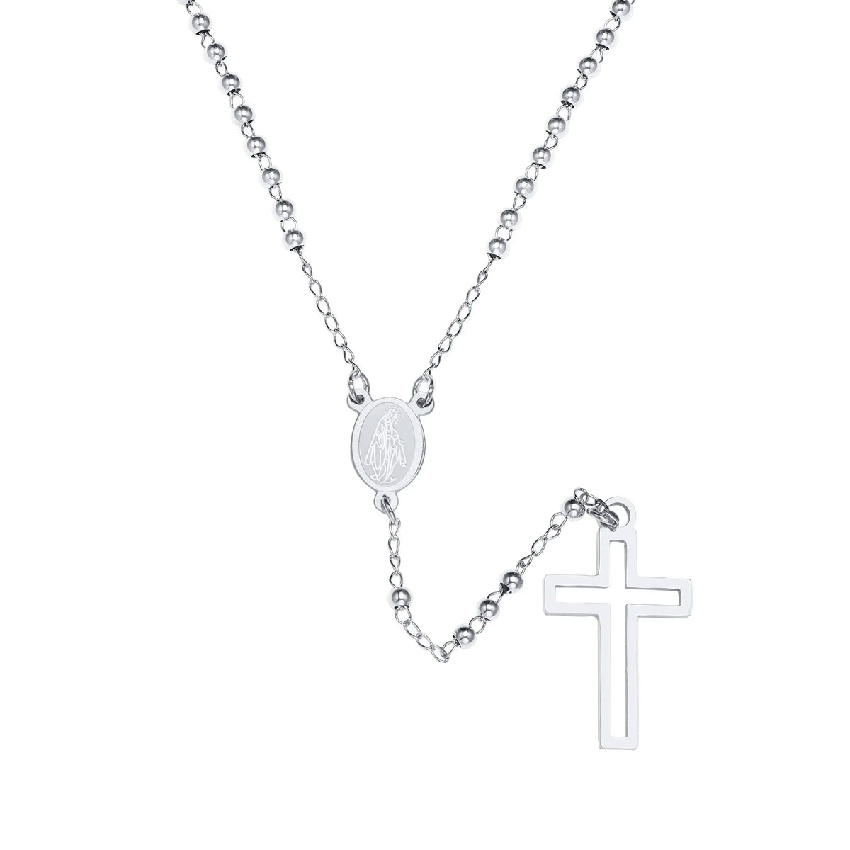 PENDRA Cross Mary Rosary Necklace