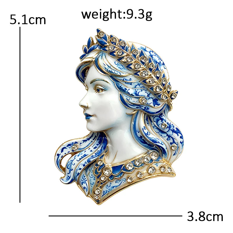 Wuli&baby Beautiful Lady Virgo Zodiac Brooches For Women Unisex 2-color Rhinestone Star Sign Party Casual Brooch Pins Gifts