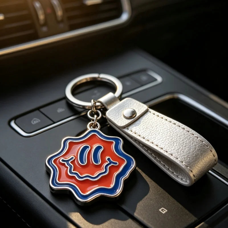 PENDRA Smiley Colorful Stainless Steel Keychain