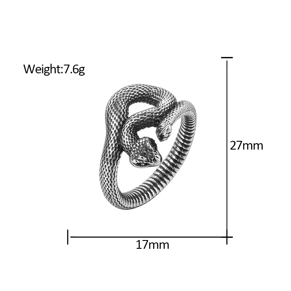 PENDRA Snakeband Simple Stainless Steel Snake Ring