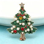 PENDRA Noelina Pearl Rhinestone Christmas Tree Brooch
