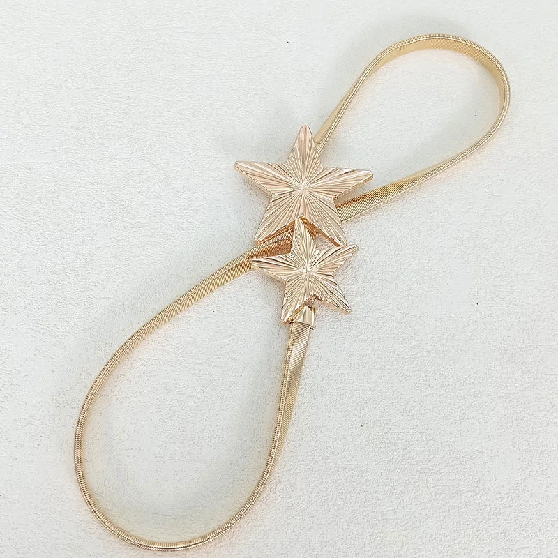 PENDRA Fayeellea Metal Gold Star Luxury Waist Chain Belt