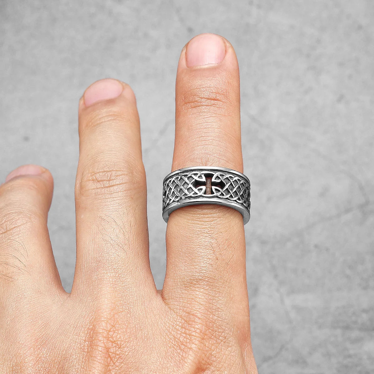 Viking Celtic Knot Cross Stainless Steel Womens Mens Rings Punk Vintage For Boyfriend Biker Jewelry Creativity Gift Wholesale