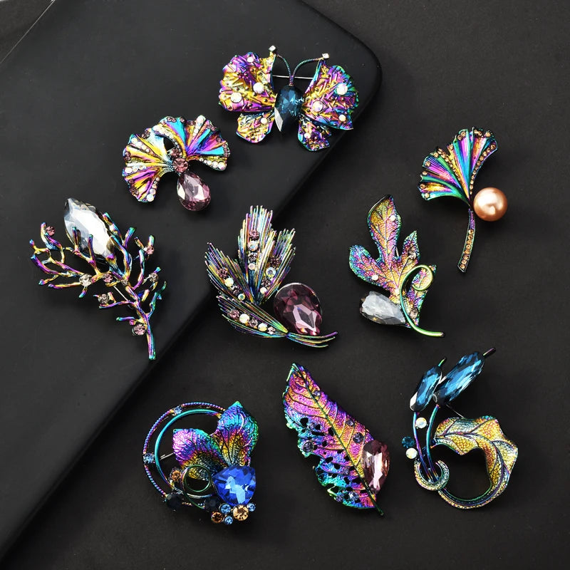 Wuli&baby Beautiful Butterfly Brooches For Women Unisex New Color Insects Office Party Brooch Pins Gifts