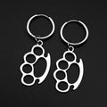 Brass Knuckles Dangle Earrings Punk Gothic Stainless Steel Earring Rivet Spike Hook Style For Edgy Streetwear Jewelry Gifts