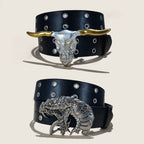 PENDRA Celesara Leather Skull Minimal Belt