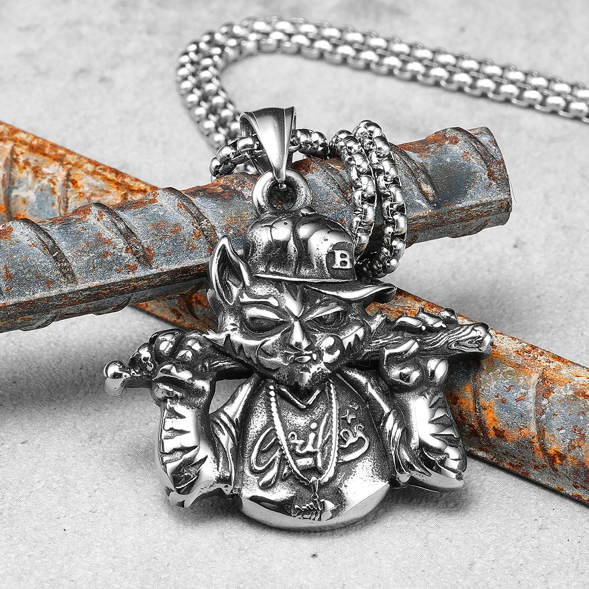 PENDRA Baseball Cat Streetwear Steel Necklace