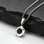 PENDRA Black Geometric Pendant Necklace
