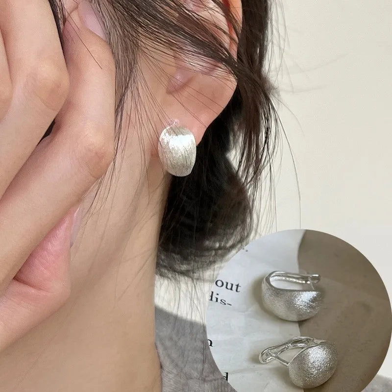 VENTFILLE 925 Sterling Silve Star Hoop Earring for Women Zircon Geometry Wide Office Versatile Jewelry Birthday Gift Dropship