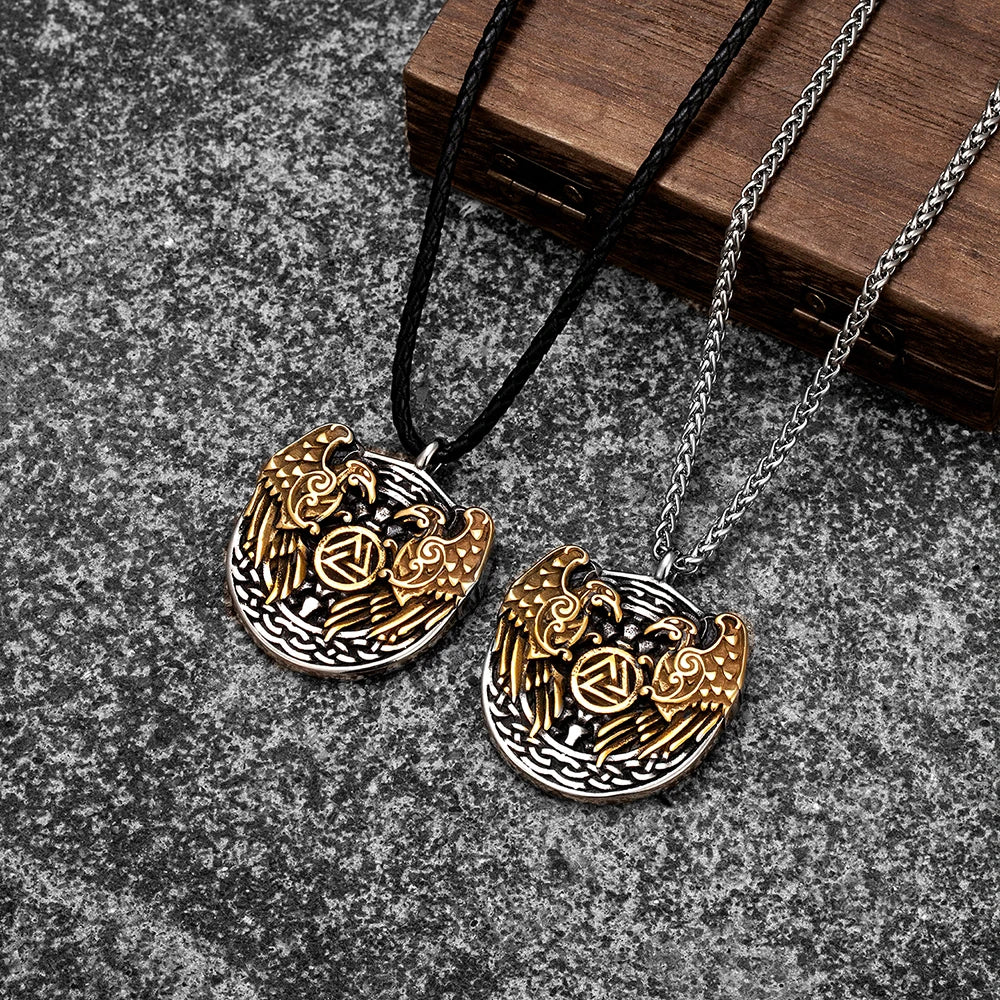 PENDRA Crow Rune Punk Necklace