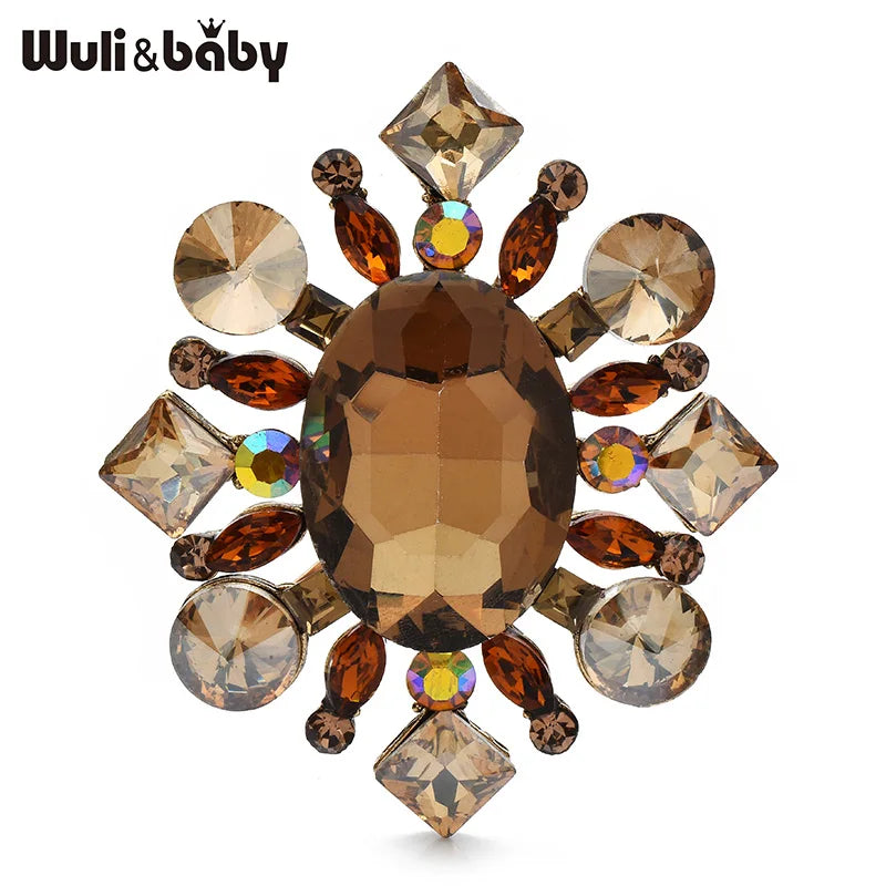 PENDRA Royale Palace Crystal Round Flower Brooch
