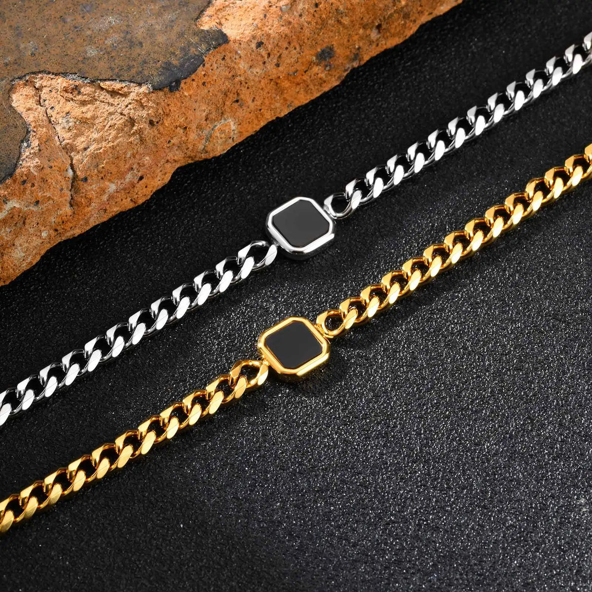 Stylish Men's Chain Bracelet,Hip Hop Stainless Steel Cuban Chain Wristband,Jewelry Gift for Father Son Husband BBF