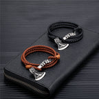 PENDRA Wolf Rune Leather Bracelet