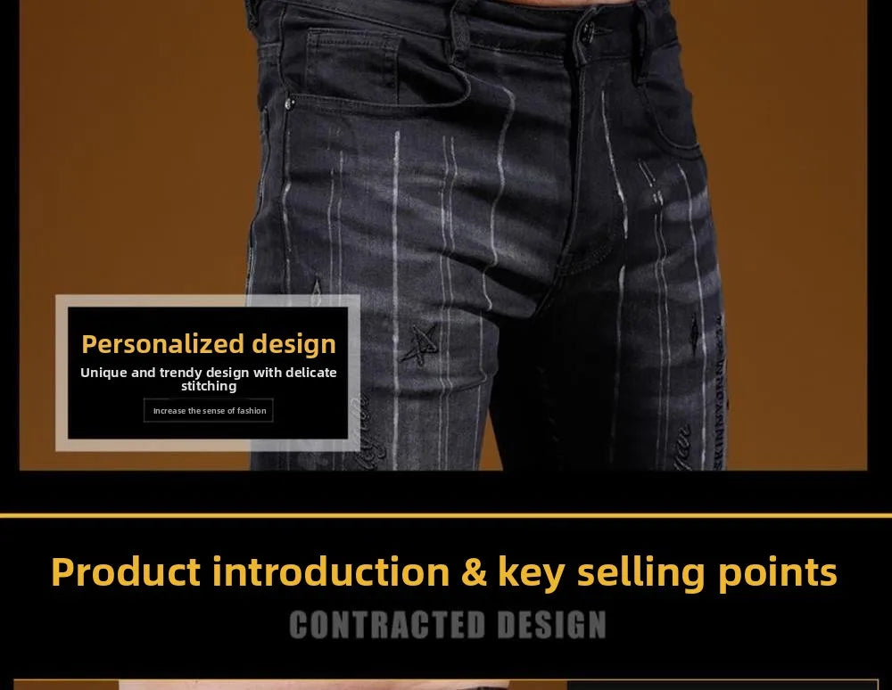 PENDRA Cowboy Black Letter Pants