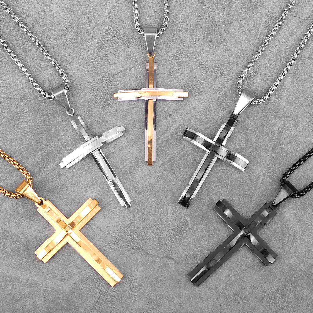 PENDRA Cross Boyfriend Steel Necklace