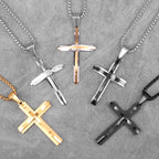 PENDRA Cross Boyfriend Steel Necklace