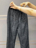 Lace hollowed out cropped pants women summer 2024 thin slim small foot Harlan pants loose and high waist versatile casual pants