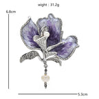 PENDRA Iriselle Elegant Iris Flower Brooch
