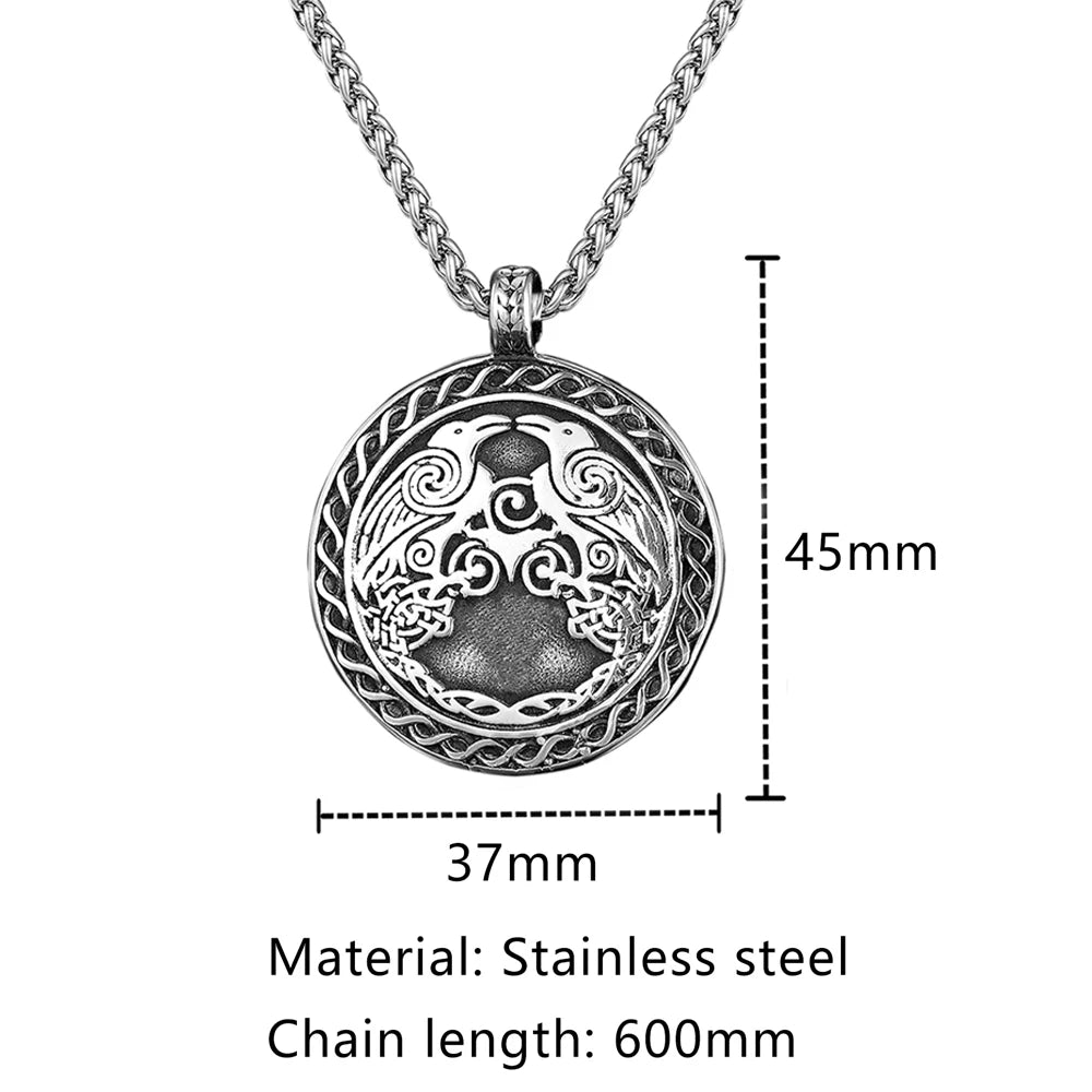 PENDRA Crow Rune Norse Necklace