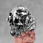 PENDRA Jaguar Warrior Skull Steel Ring