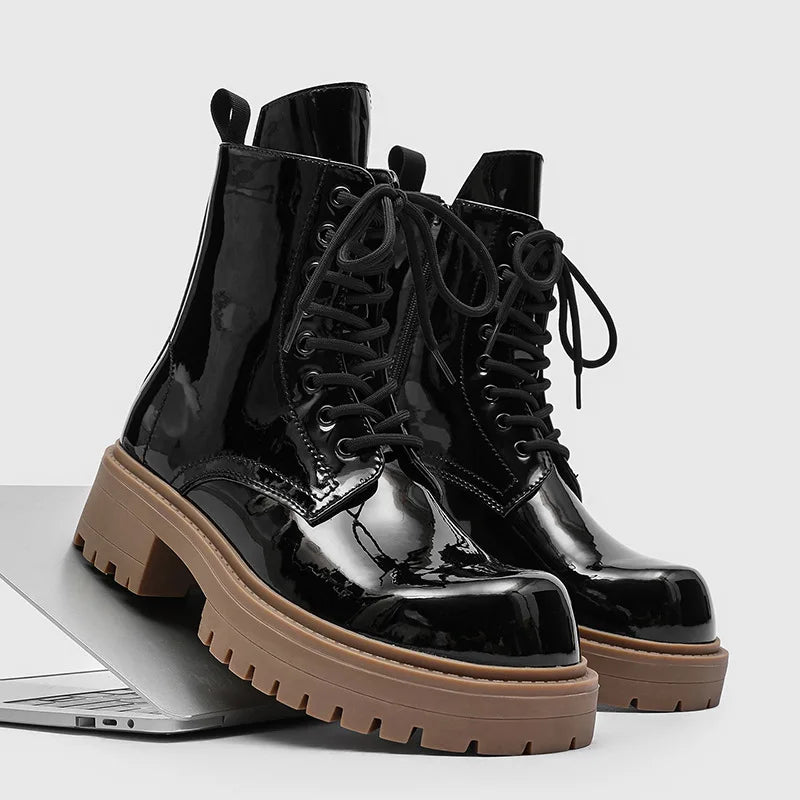 PENDRA Leather Thick Soled Boots