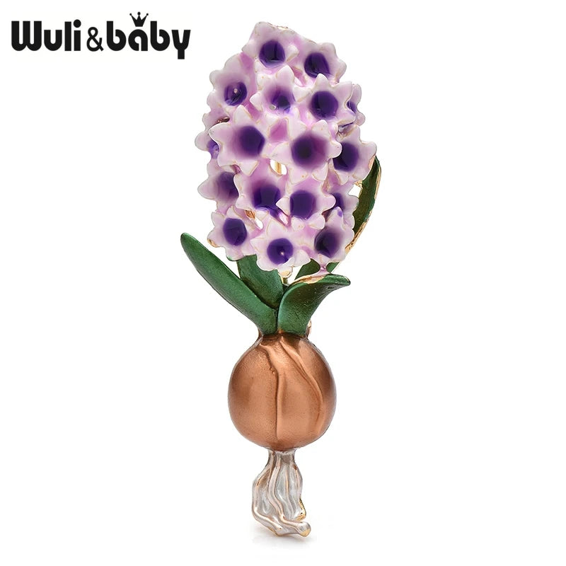PENDRA Hyacintha Two-Tone Enamel Flower Brooch