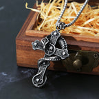 PENDRA Dragonskull Cross Pendant Necklace