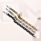 Flat Byzantine Bracelets for Men,Waterproof Stainless Steel Chain Link Wristband,Christmas Gifts to Dad Father Boyfriend BFF