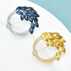 PENDRA Harvest Crystal Circle Wheat Brooch