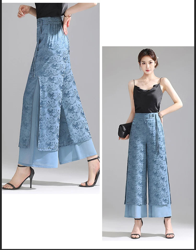 PENDRA Chiffon Wide Trousers Pants