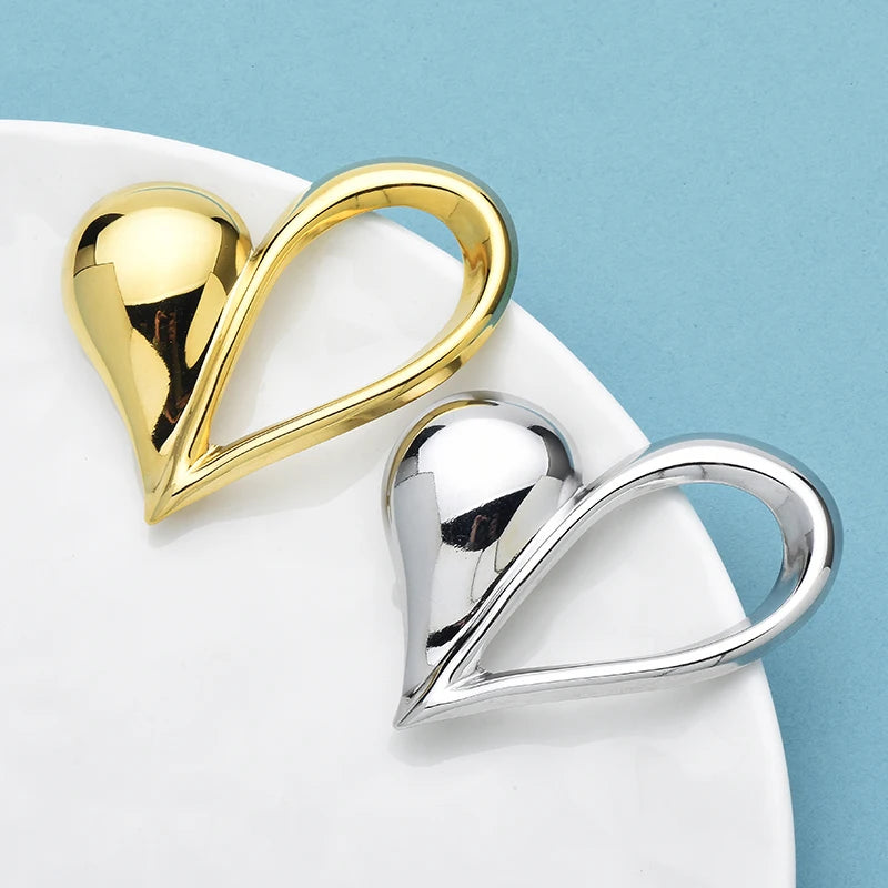 PENDRA Stainless Steel Heart Brooch
