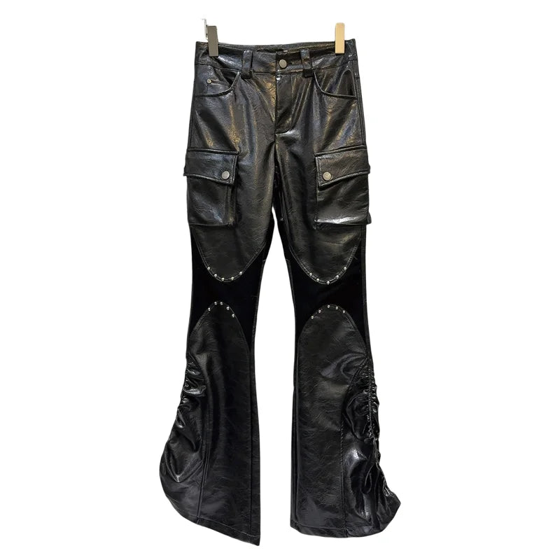 PENDRA Rivet Pu Leather Pants