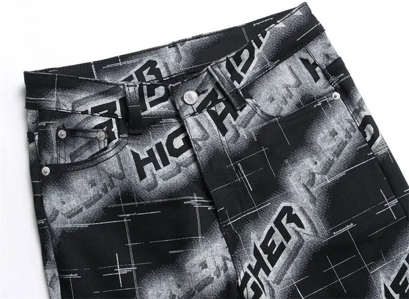 PENDRA Denim Printed Pants