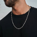 4mm Mobius Chain Necklaces for Men Boys,Thin Stainless Steel Geometric Twisted Links Choker Collar,