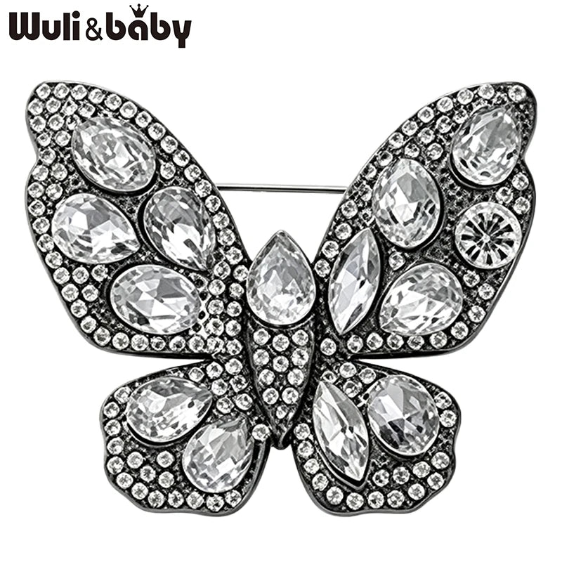 PENDRA Sparkling Butterfly Rhinestone Brooch